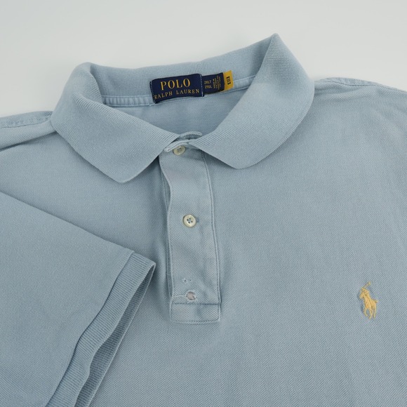 Polo Ralph Lauren Mens 2XLT Blue Short Sleeve Polo Shirt- FLAWS - Picture 1 of 6
